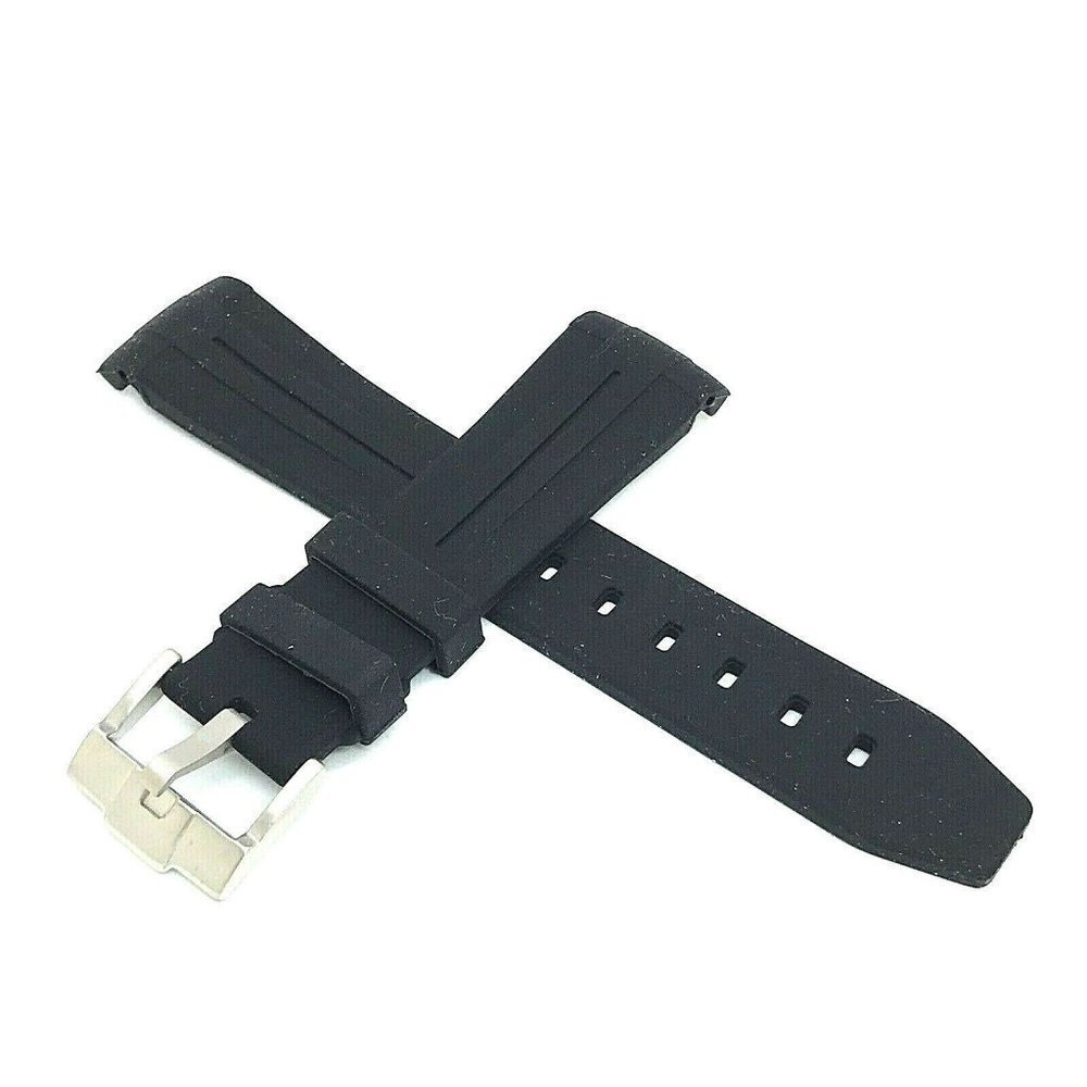 Rubber Strap Replacement Band Mens Watch Black 20mm Lug